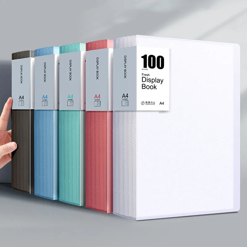 A4 Large Capacity Transparent Folder 100pager Paper Storage Multi-layer Document Organi Clear Book Stationery