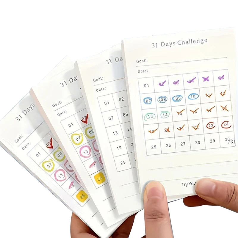 1Pcs 30Days Planner Daily Challenge Notepad Self-Discipline Checklist Memo Pads Self-adhesive Mini Pocket Checklist Writing Pads